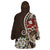 Bula Fiji Tagimaucia Mix Plumeria Masi Tapa Wearable Blanket Hoodie Brown LT7 - Polynesian Pride