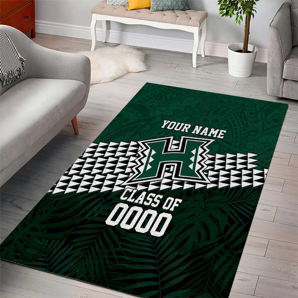 Hawaii Rainbow Warriors Alumni Custom Area Rug Kanaka Arrows Tropical Vibes LT7 - Polynesian Pride
