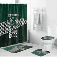 Hawaii Rainbow Warriors Alumni Custom Bathroom Set Kanaka Arrows Tropical Vibes LT7 Bathroom Set (4 pcs) Green - Polynesian Pride
