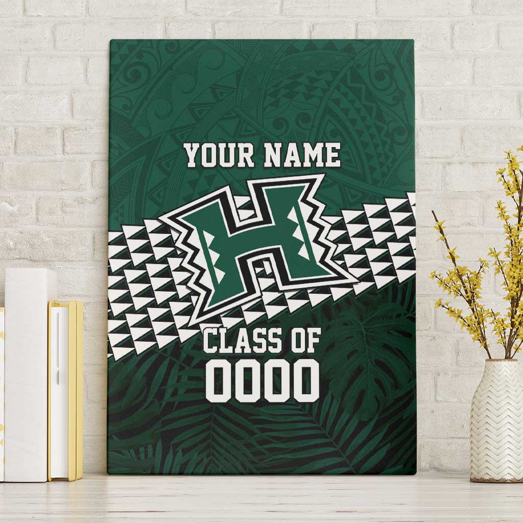 Hawaii Rainbow Warriors Alumni Custom Canvas Wall Art Kanaka Arrows Tropical Vibes LT7 Without Frame Green - Polynesian Pride