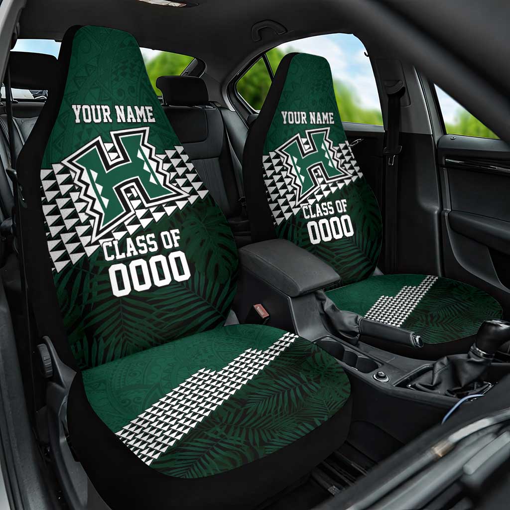 Hawaii Rainbow Warriors Alumni Custom Car Seat Cover Kanaka Arrows Tropical Vibes LT7 One Size Green - Polynesian Pride