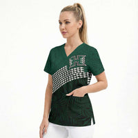 Hawaii Rainbow Warriors Alumni Custom Scrub Top Kanaka Arrows Tropical Vibes LT7 - Polynesian Pride