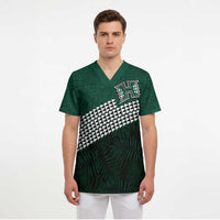 Hawaii Rainbow Warriors Alumni Custom Scrub Top Kanaka Arrows Tropical Vibes LT7 - Polynesian Pride