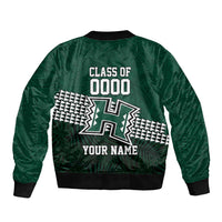 Hawaii Rainbow Warriors Alumni Custom Sleeve Zip Bomber Jacket Kanaka Arrows Tropical Vibes LT7 - Polynesian Pride