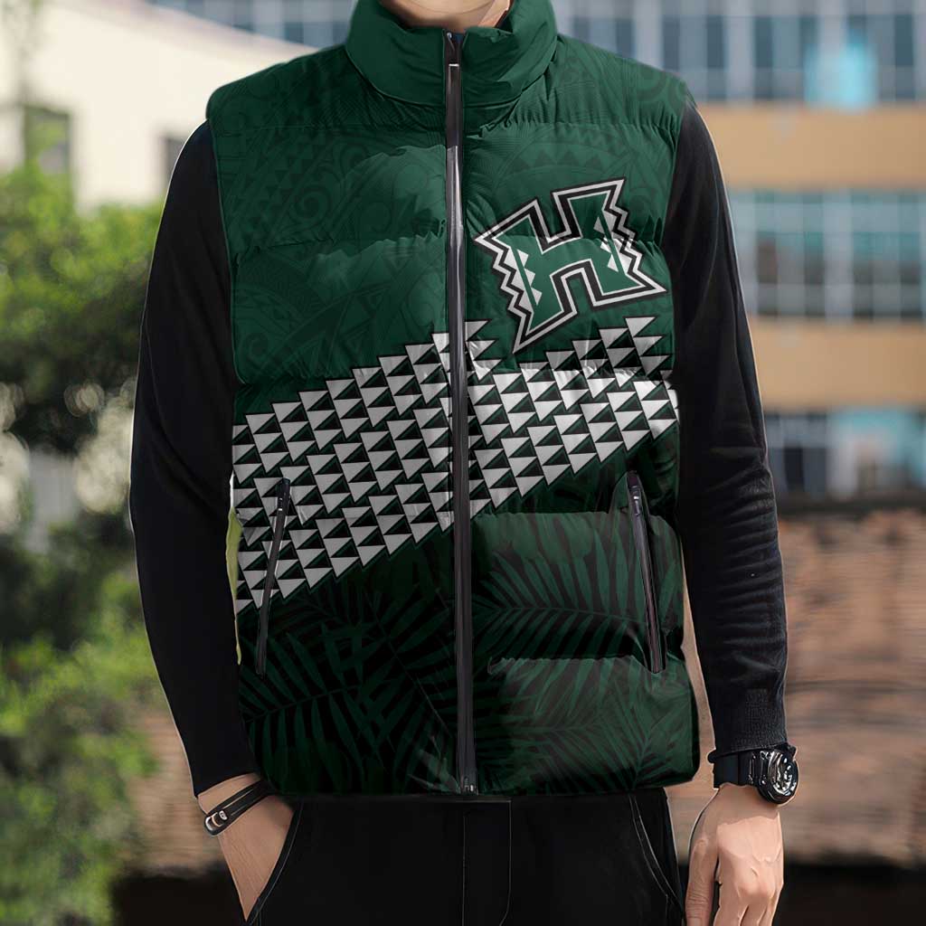 Hawaii Rainbow Warriors Alumni Custom Sleeveless Puffer Jacket Kanaka Arrows Tropical Vibes LT7 - Polynesian Pride
