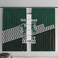 Hawaii Rainbow Warriors Alumni Custom Window Curtain Kanaka Arrows Tropical Vibes LT7 With Hooks Green - Polynesian Pride
