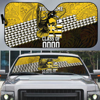 Hawaii Nanakuli High Alumni Custom Auto Sun Shade Kanaka Arrows Tropical Vibes LT7 Yellow Black - Polynesian Pride