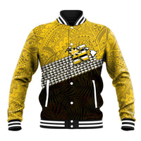 Hawaii Nanakuli High Alumni Custom Baseball Jacket Kanaka Arrows Tropical Vibes LT7 Unisex Yellow Black - Polynesian Pride