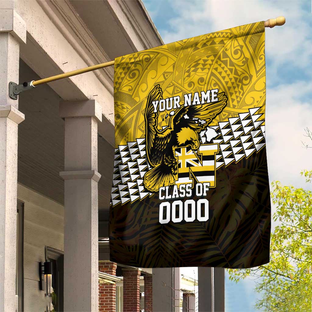 Hawaii Nanakuli High Alumni Custom Garden Flag Kanaka Arrows Tropical Vibes LT7 House Flag Yellow Black - Polynesian Pride