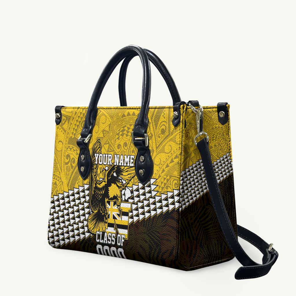Hawaii Nanakuli High Alumni Custom Leather Bag Kanaka Arrows Tropical Vibes LT7 Yellow Black - Polynesian Pride