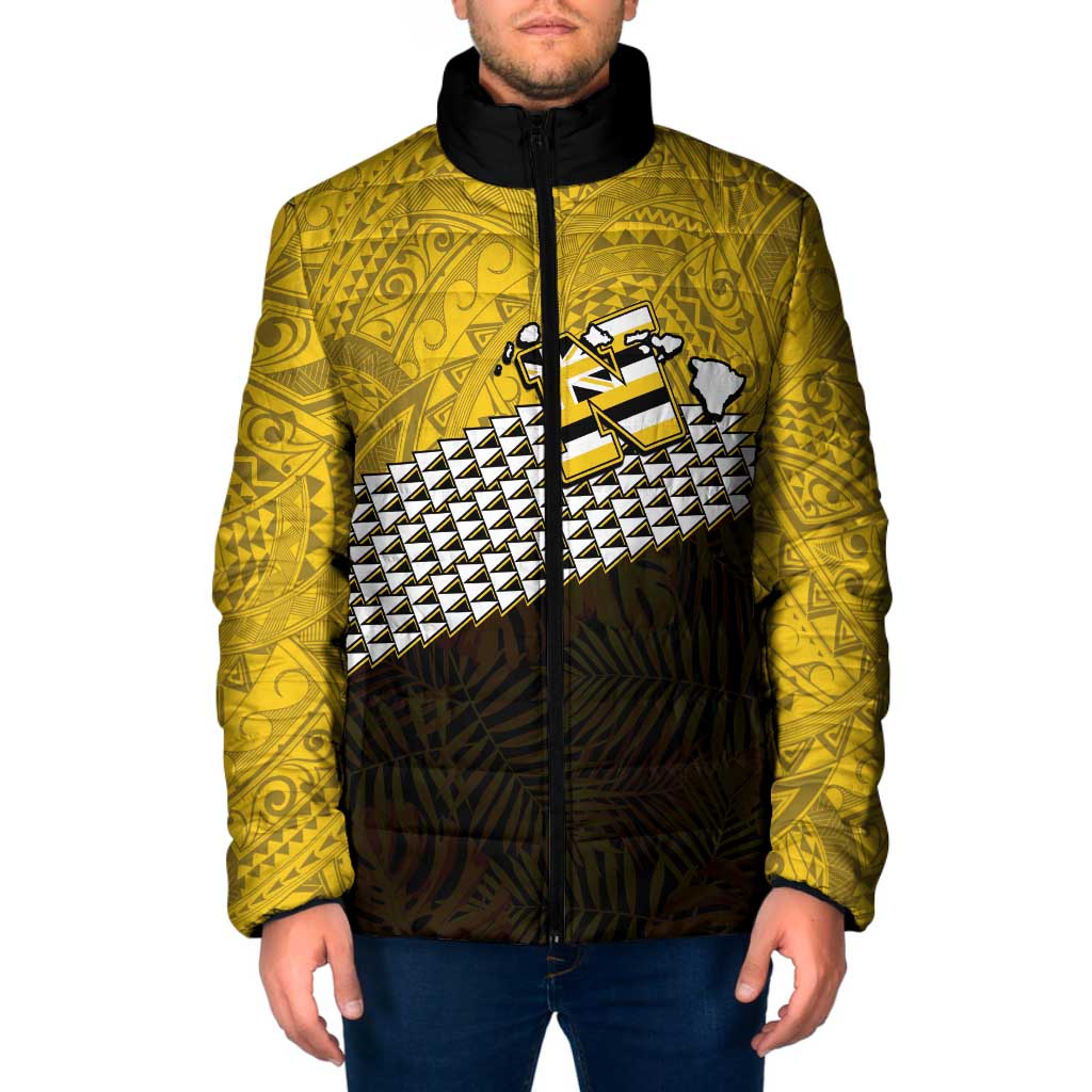Hawaii Nanakuli High Alumni Custom Padded Jacket Kanaka Arrows Tropical Vibes LT7 Men Yellow Black - Polynesian Pride
