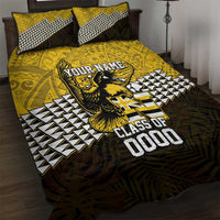 Hawaii Nanakuli High Alumni Custom Quilt Bed Set Kanaka Arrows Tropical Vibes LT7 Yellow Black - Polynesian Pride