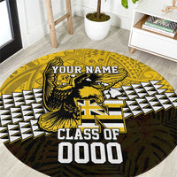 Hawaii Nanakuli High Alumni Custom Round Carpet Kanaka Arrows Tropical Vibes LT7 Yellow Black - Polynesian Pride