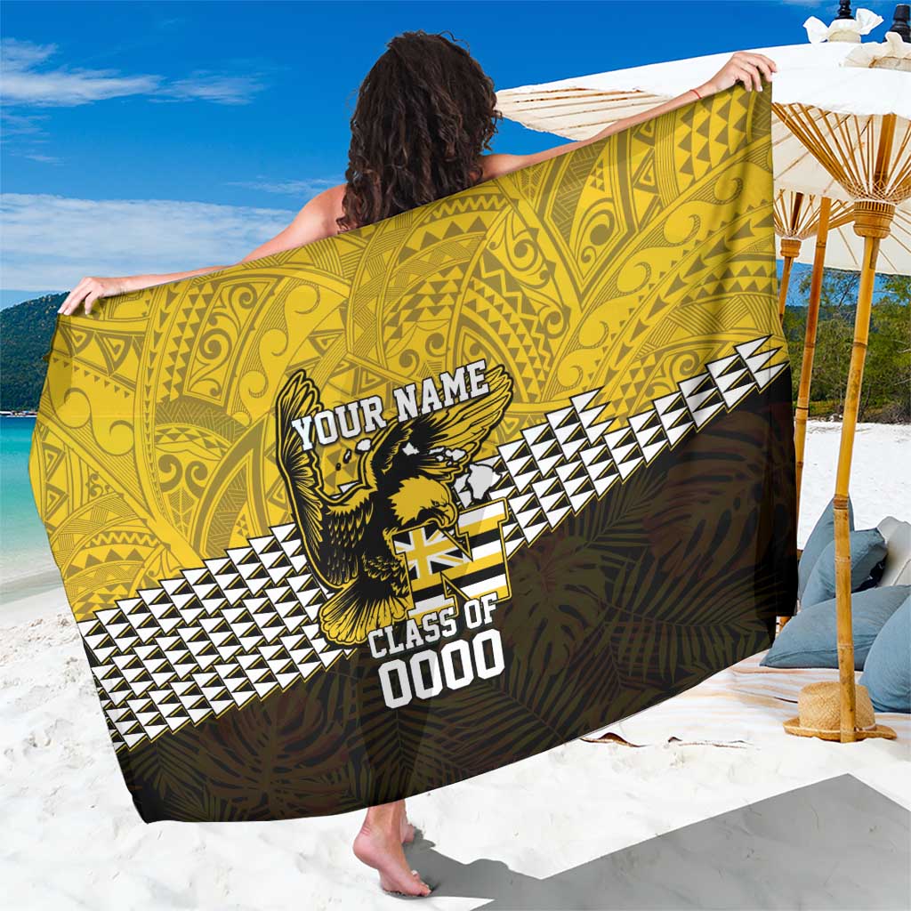 Hawaii Nanakuli High Alumni Custom Sarong Kanaka Arrows Tropical Vibes LT7 One Size 44 x 66 inches Yellow Black - Polynesian Pride