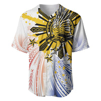 Philippines Independence Day Baseball Jersey Eagle Mix Filipino Flag Tribal Style LT7 White - Polynesian Pride