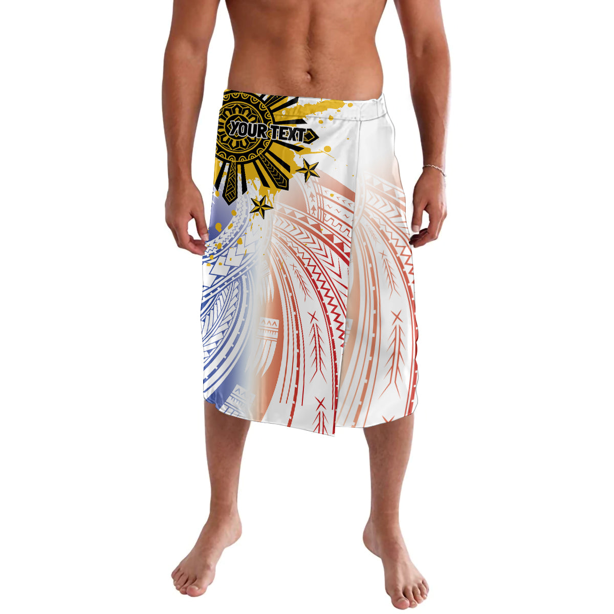 Philippines Independence Day Lavalava Eagle Mix Filipino Flag Tribal Style LT7 White - Polynesian Pride
