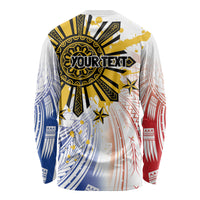 Philippines Independence Day Long Sleeve Shirt Eagle Mix Filipino Flag Tribal Style LT7 - Polynesian Pride