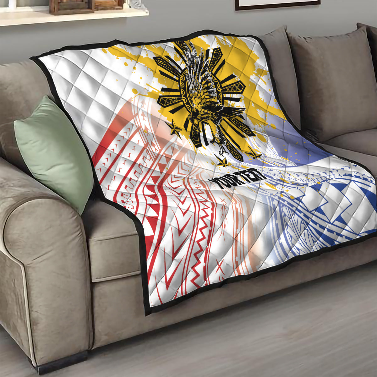 Philippines Independence Day Quilt Eagle Mix Filipino Flag Tribal Style LT7 - Polynesian Pride