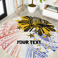 Philippines Independence Day Round Carpet Eagle Mix Filipino Flag Tribal Style LT7 White - Polynesian Pride