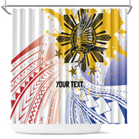 Philippines Independence Day Shower Curtain Eagle Mix Filipino Flag Tribal Style LT7 White - Polynesian Pride