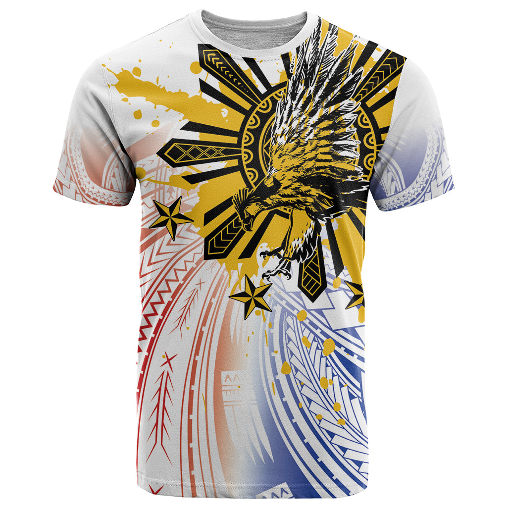 Philippines Independence Day T Shirt Eagle Mix Filipino Flag Tribal Style LT7 White - Polynesian Pride