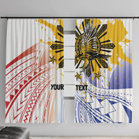 Philippines Independence Day Window Curtain Eagle Mix Filipino Flag Tribal Style LT7 With Hooks White - Polynesian Pride