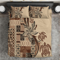 Talofa Samoa Mamanu Siapo Mix Malu Bedding Set Classic Beige Frangipani and Turtles LT7 Beige - Polynesian Pride