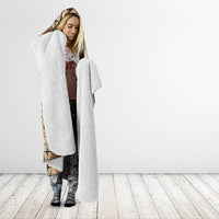 Talofa Samoa Mamanu Siapo Mix Malu Hooded Blanket Classic Beige Frangipani and Turtles LT7 - Polynesian Pride