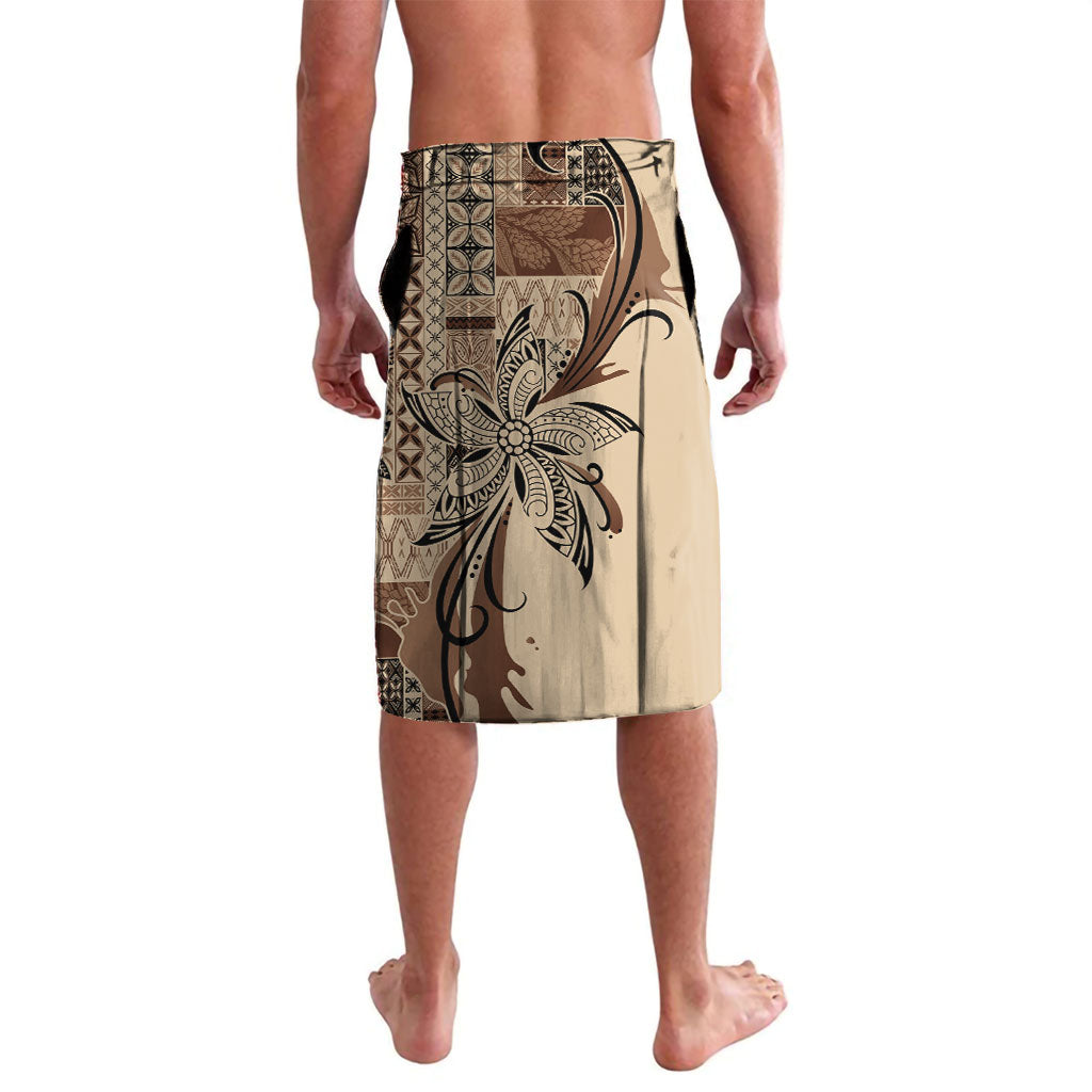 Talofa Samoa Mamanu Siapo Mix Malu Lavalava Classic Beige Frangipani and Turtles LT7 - Polynesian Pride