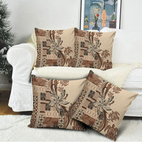 Talofa Samoa Mamanu Siapo Mix Malu Pillow Cover Classic Beige Frangipani and Turtles LT7 - Polynesian Pride