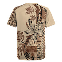 Talofa Samoa Mamanu Siapo Mix Malu Rugby Jersey Classic Beige Frangipani and Turtles LT7 - Polynesian Pride