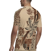 Talofa Samoa Mamanu Siapo Mix Malu Rugby Jersey Classic Beige Frangipani and Turtles LT7 - Polynesian Pride