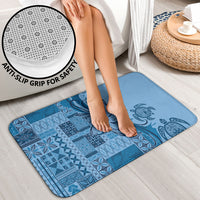 Talofa Samoa Mamanu Siapo Mix Malu Bathroom Set Cool Blue Frangipani and Turtles LT7 - Polynesian Pride