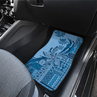 Talofa Samoa Mamanu Siapo Mix Malu Car Mats Cool Blue Frangipani and Turtles LT7 - Polynesian Pride
