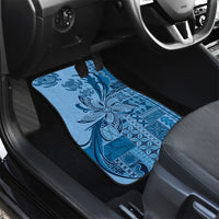 Talofa Samoa Mamanu Siapo Mix Malu Car Mats Cool Blue Frangipani and Turtles LT7 - Polynesian Pride
