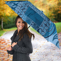 Talofa Samoa Mamanu Siapo Mix Malu Umbrella Cool Blue Frangipani and Turtles LT7 - Polynesian Pride
