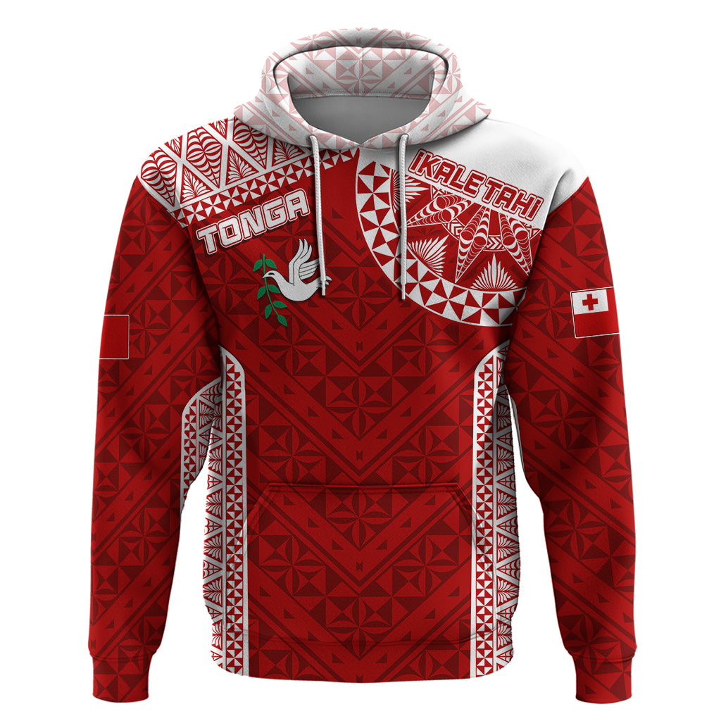 Personalised Tonga Rugby Hoodie Ikale Tahi Champions World Cup 2023 LT7 Red - Polynesian Pride