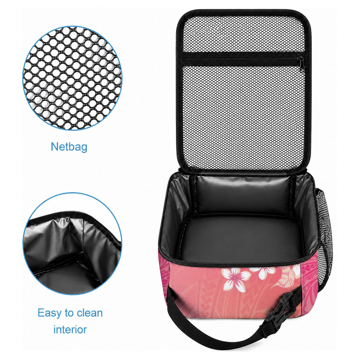 Dreamy Butterfly Polynesian - Breast Cancer Awareness Lunch Bag Floral Vibes