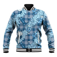 Blue Palaka Hawaii Cowboy Christmas Baseball Jacket Paniolo Mix Maile Lei LT7 Unisex Blue - Polynesian Pride