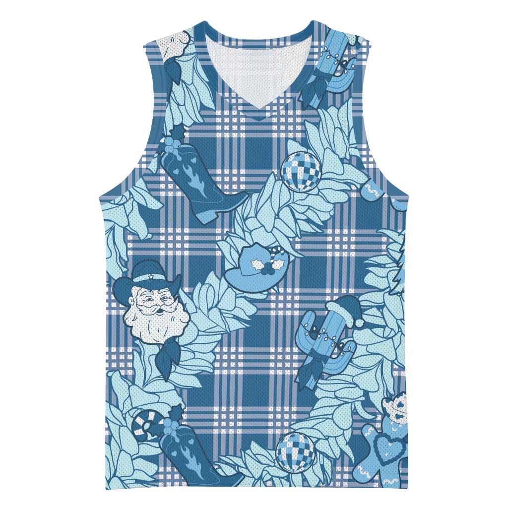 Blue Palaka Hawaii Cowboy Christmas Basketball Jersey Paniolo Mix Maile Lei LT7 Unisex Blue - Polynesian Pride