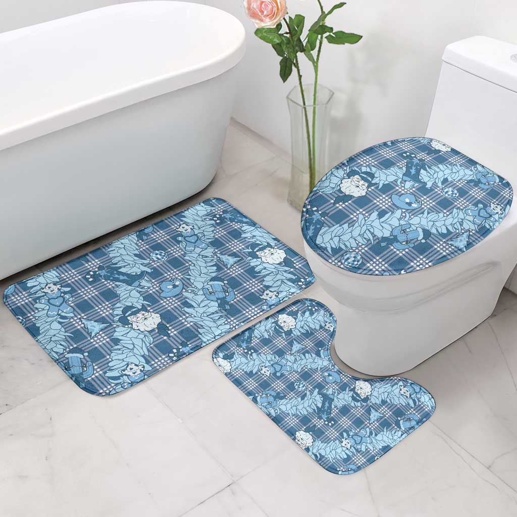 Blue Palaka Hawaii Cowboy Christmas Bathroom Set Paniolo Mix Maile Lei LT7 - Polynesian Pride