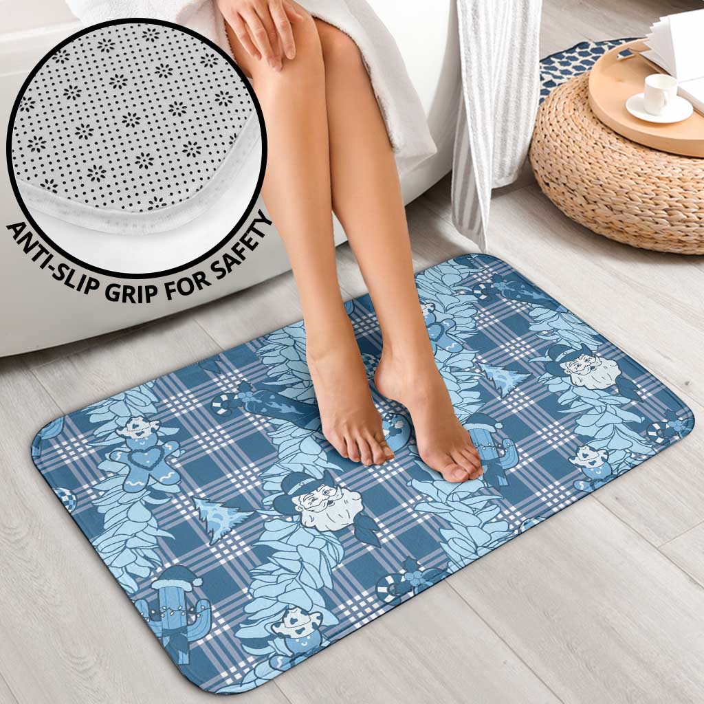 Blue Palaka Hawaii Cowboy Christmas Bathroom Set Paniolo Mix Maile Lei LT7 - Polynesian Pride