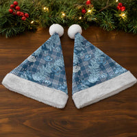 Blue Palaka Hawaii Cowboy Christmas Santa Hat Paniolo Mix Maile Lei LT7 - Polynesian Pride