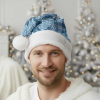 Blue Palaka Hawaii Cowboy Christmas Santa Hat Paniolo Mix Maile Lei LT7 - Polynesian Pride