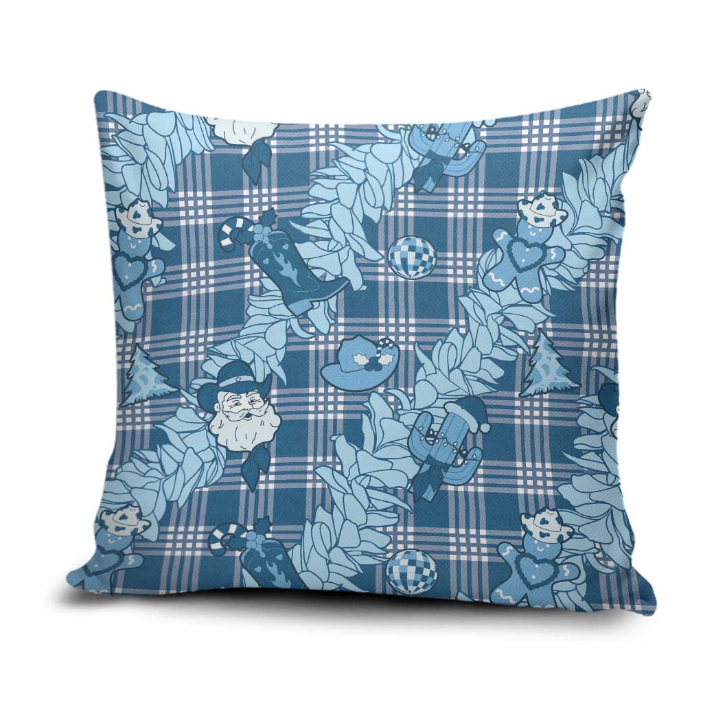 Blue Palaka Hawaii Cowboy Christmas Pillow Cover Paniolo Mix Maile Lei LT7 Blue - Polynesian Pride