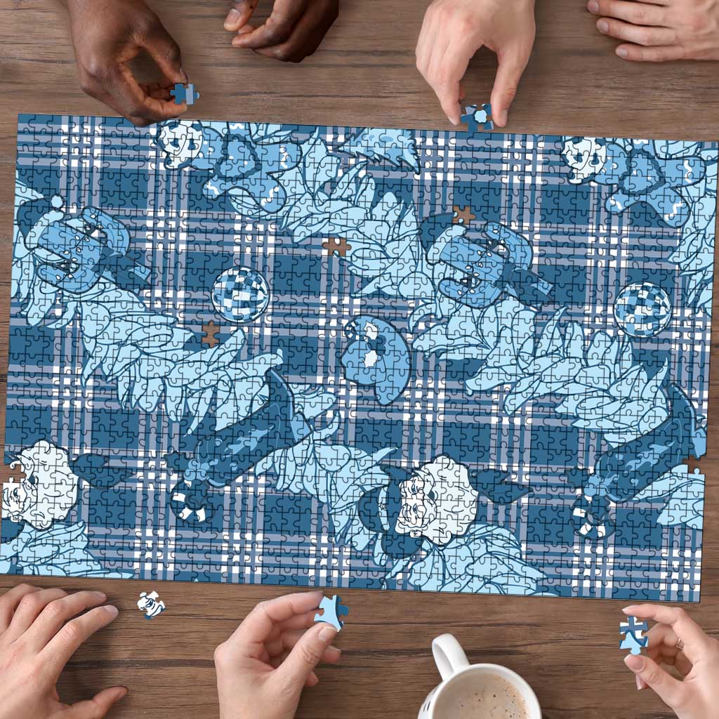 Blue Palaka Hawaii Cowboy Christmas Puzzle Paniolo Mix Maile Lei LT7 - Polynesian Pride