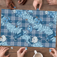 Blue Palaka Hawaii Cowboy Christmas Puzzle Paniolo Mix Maile Lei LT7 - Polynesian Pride