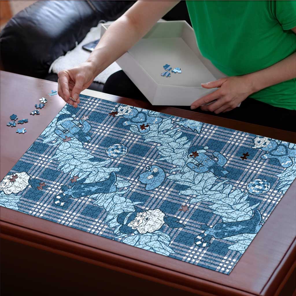 Blue Palaka Hawaii Cowboy Christmas Puzzle Paniolo Mix Maile Lei LT7 - Polynesian Pride