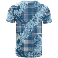 Blue Palaka Hawaii Cowboy Christmas T Shirt Paniolo Mix Maile Lei LT7 - Polynesian Pride