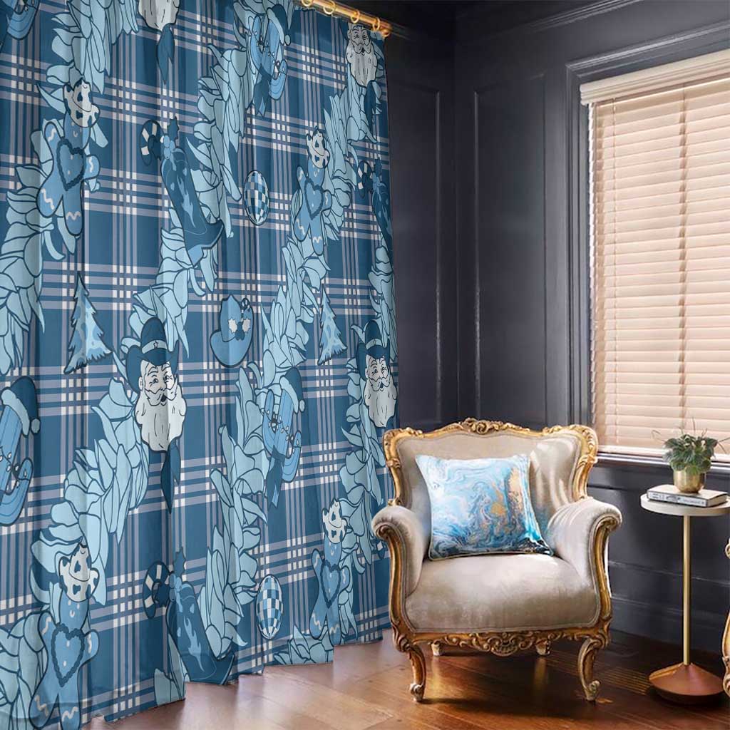 Blue Palaka Hawaii Cowboy Christmas Window Curtain Paniolo Mix Maile Lei LT7 - Polynesian Pride